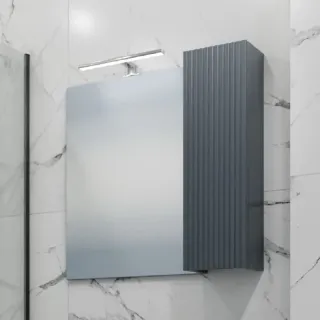 Зеркало-шкаф с подсветкой Санта Альтаир 700503 70 см графит матовый